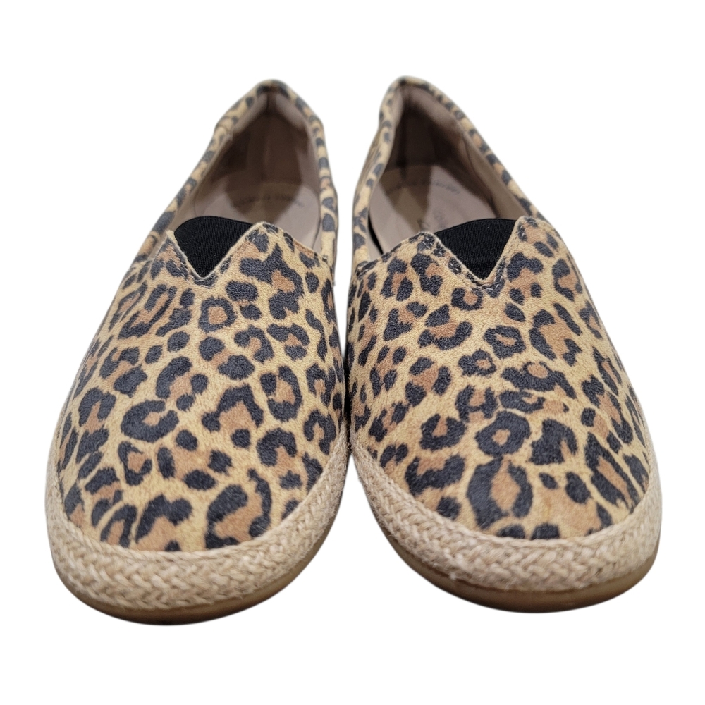Clarks Espadrille Danelly Sky Leather Leopard Print Slip On Shoes Women’s 8.5 - Picture 4 of 15